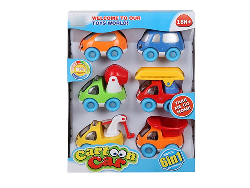 PULL BACK CARTOON CAR 6PCS - HP1133611
