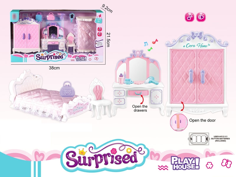 TOILET TABLE SET W/LIGHT & MUSIC,INCLUDED BATTERY - HP1133665