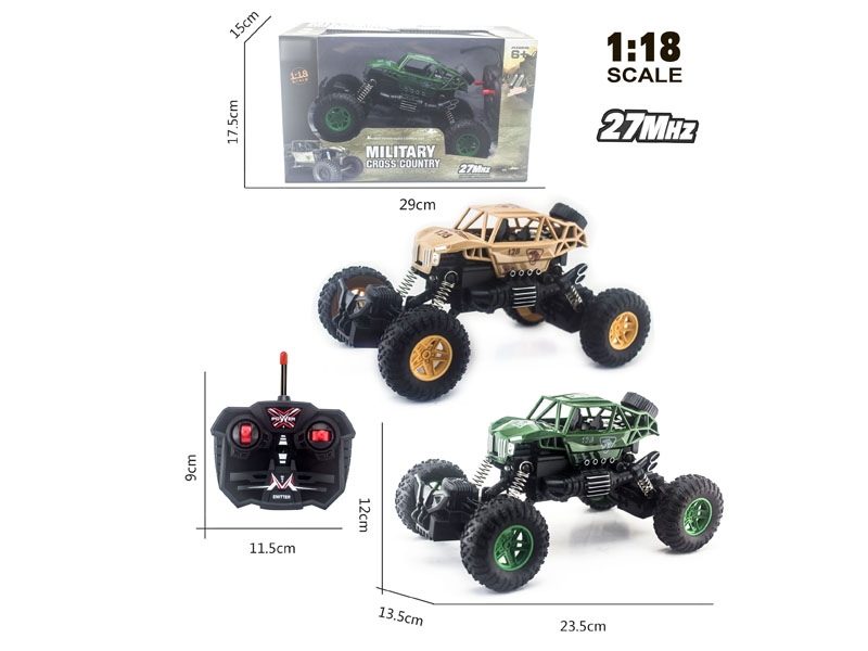 1:18四通灯光越野骨架攀爬军事车（不包电）军绿,沙漠两色混装 - HP1133817