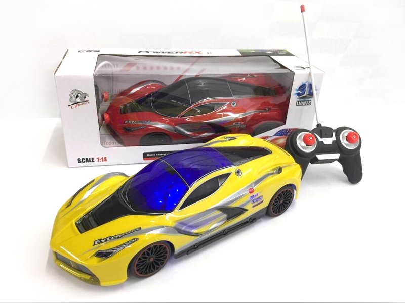 1:14四通3D灯光  软壳 法拉利仿真红黄 - HP1133863