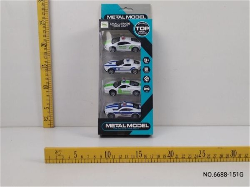 PULL BACK DIE CAST POLICE CAR 4 ASST. - HP1133935