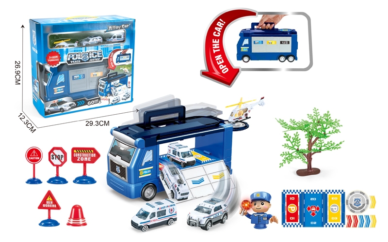 POLICE STATION PARKING LOT W/FREE WAY DIE CAST CARS - HP1134513