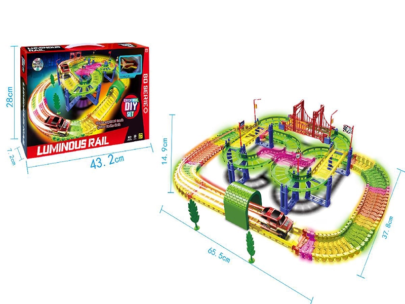 NOCTILUCENCE RAIL CAR W/LIGHT, 121PCS - HP1134555