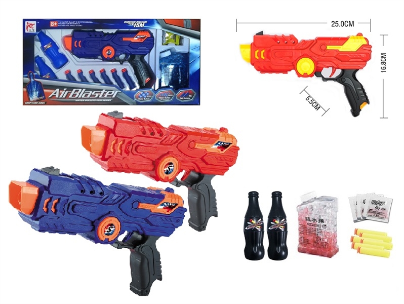 SOFT SHOOTING GUN W/WATER BULLET W/ACCESSORIES,RED/BLUE - HP1134736