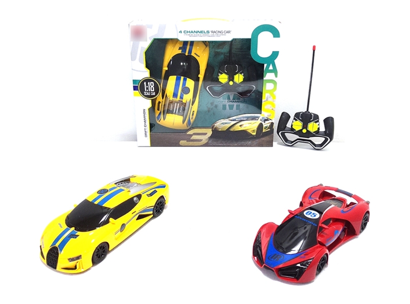 1:18 四通遥控车红黄 带2前进灯光 - HP1135010