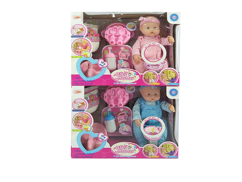 36CM BLOW MOLD BODY DOLL PEEPEE W/ 6 SOUNDS IC AND W/SITTING TOILET W/LIGHT - HP1135204