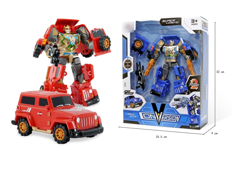 RANSFORMATIVE CAR W/LIGHT & MUSIC,INCLUDED BATTERYM BLUE/RED - HP1135388