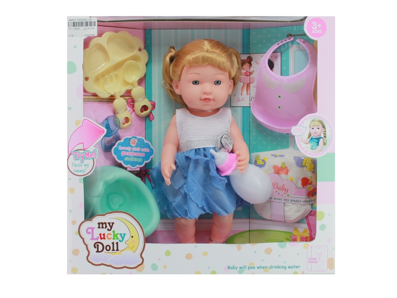 12BLOW MOLD BODY PEEING DOLL W/DRINKING WATER & 6 SOUNDS IC & ACCESSORIES  2 ASST - HP1135453