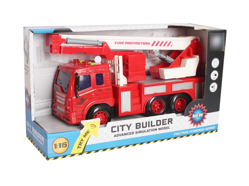 FRICTION FIRE TRUCK W/LIGHT & MUSIC & INCLUDED BATTERY - HP1135545