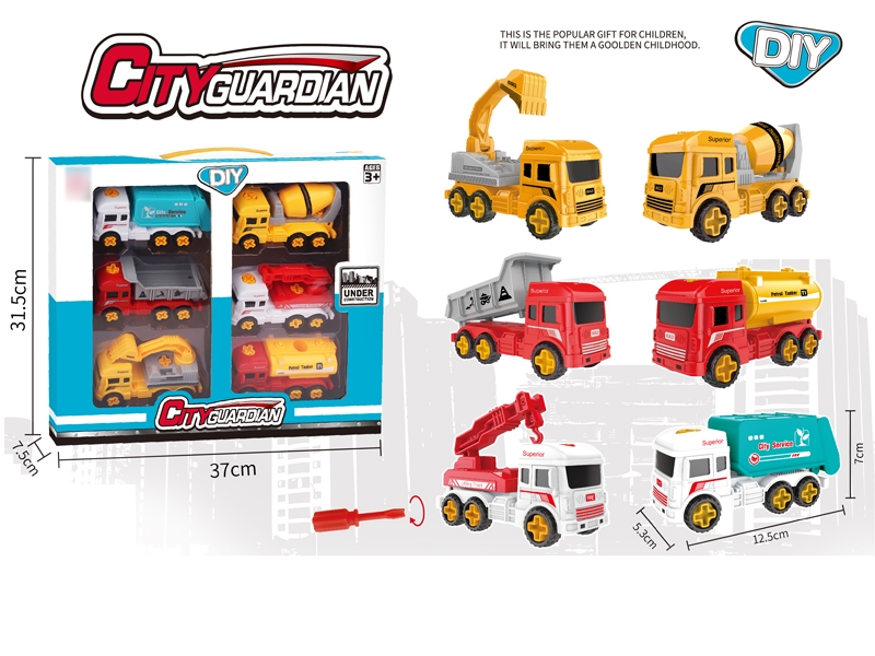 ASSEMBLE FREE WAY CONSTRUCTION CAR,6PCS - HP1135796