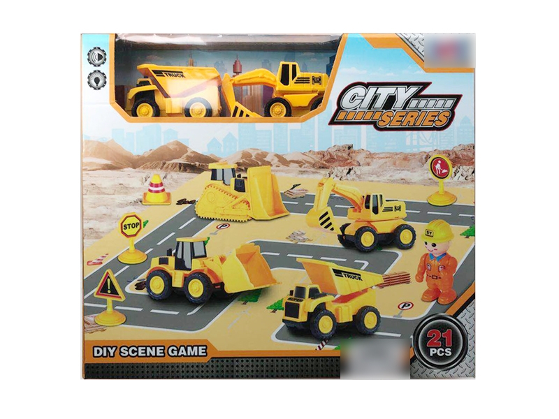 PULL BACK CONSTRUCTION CAR 2PCS - HP1136180