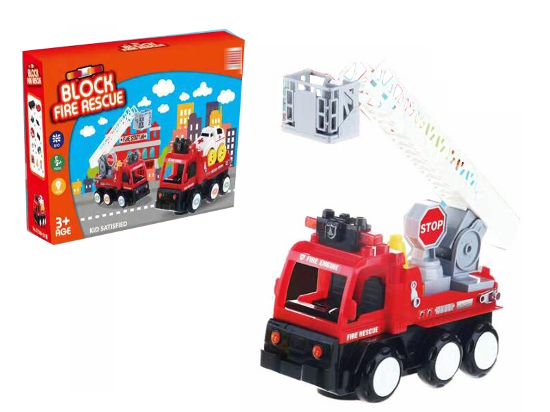 B/O BUMP AND GO BLOCK FIRE ENGINE TRUCK W/LIGHT & MUSIC - HP1136439