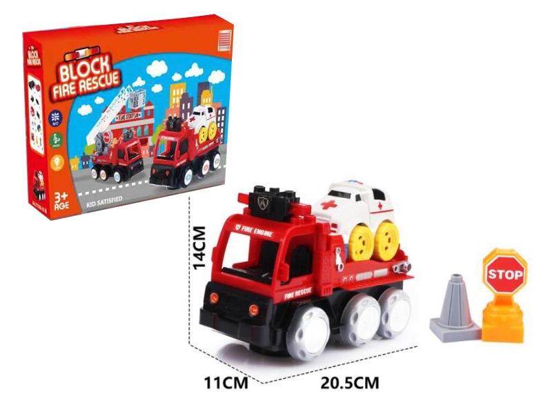 B/O BUMP AND GO BLOCK FIRE ENGINE TRUCK W/LIGHT & MUSIC - HP1136440