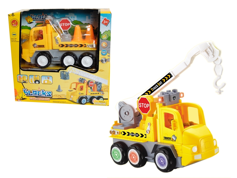 B/O BUMP AND GO BLOCK CONSTRUCTION CAR W/LIGHT & MUSIC - HP1136441
