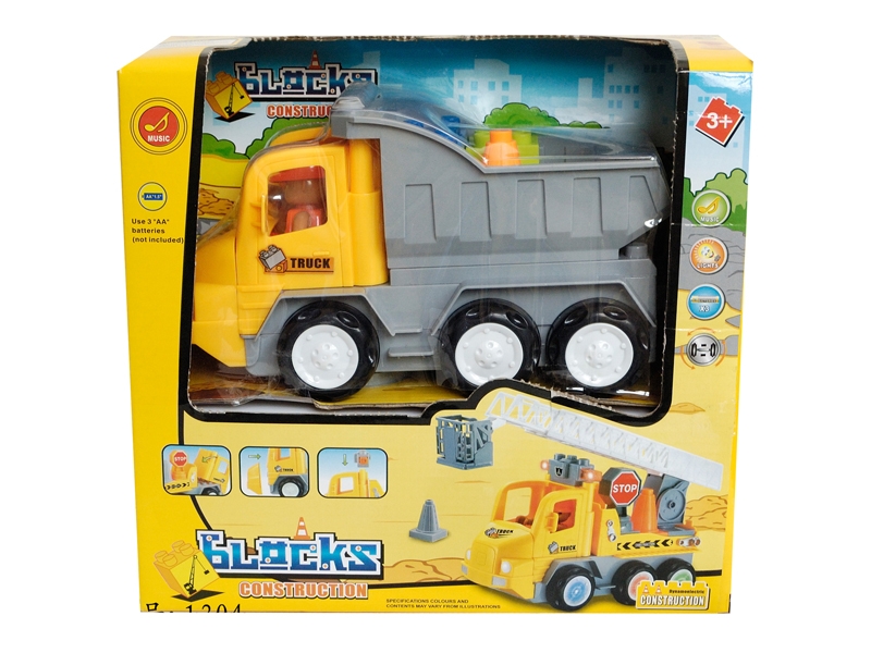 B/O BUMP AND GO BLOCK CONSTRUCTION CAR W/LIGHT & MUSIC - HP1136443
