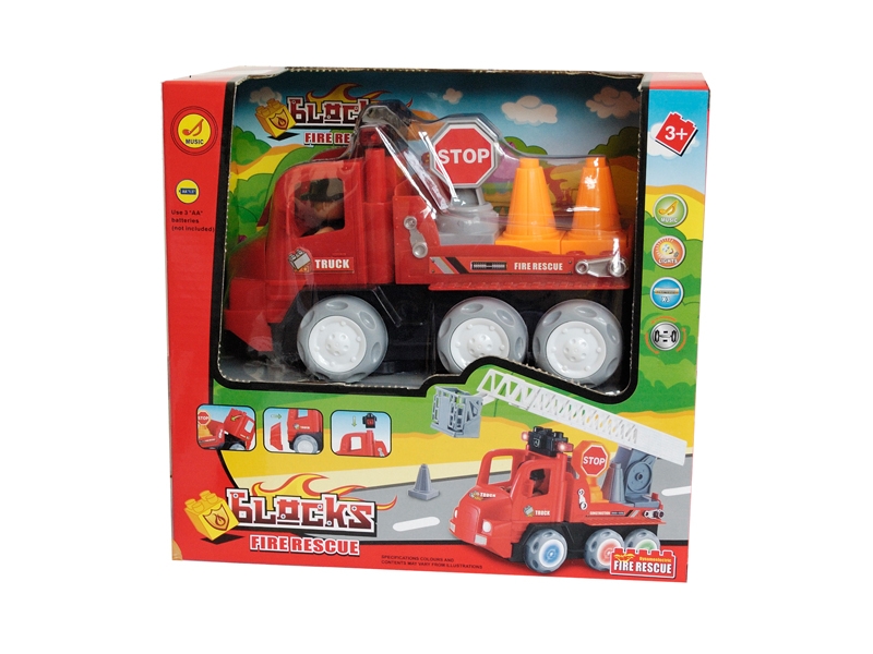 B/O BUMP AND GO BLOCK FIRE ENGINE TRUCK W/LIGHT & MUSIC - HP1136445