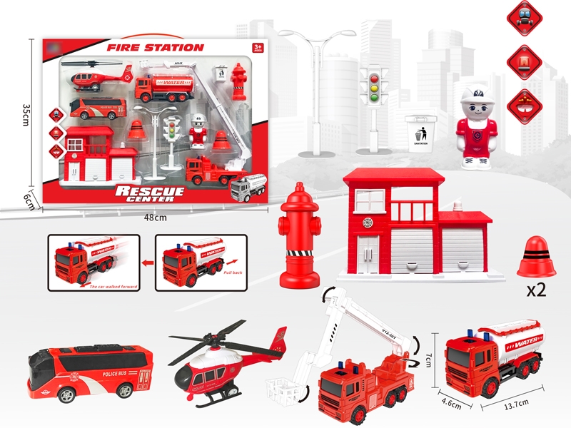 PULL BACK FIRE FIGHTING TRUCK - HP1137572