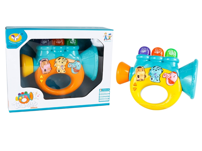 ELECTRONIC CARTOON TRUMPET W/LIGHT & MUSIC, YELLOW/ORANGE - HP1138202