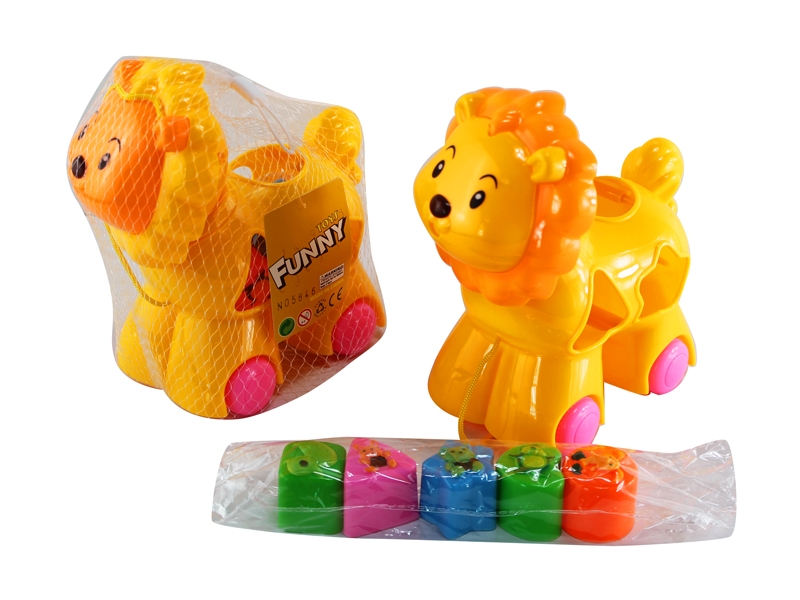 PULL & PUSH LION W/BLOCKS - HP1138246