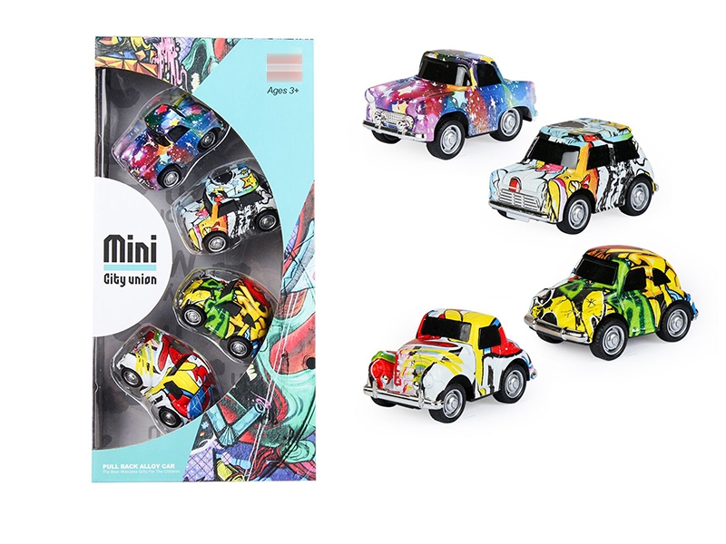 PULL BACK DIE CAST CAR SET 4PCS - HP1138842