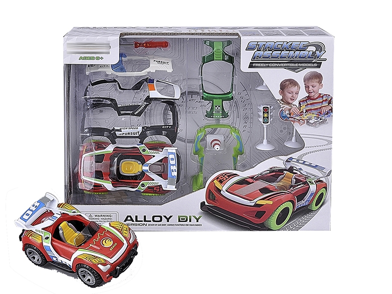 DIY PULL BACK DIE CAST CAR SET W/SOUND,2ASST - HP1138991