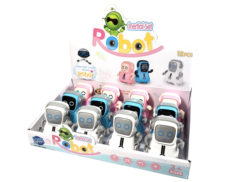 FRICTION ROBOT 12PCS/DISPLAY BOX,RED/BLUE/WHITE - HP1139529