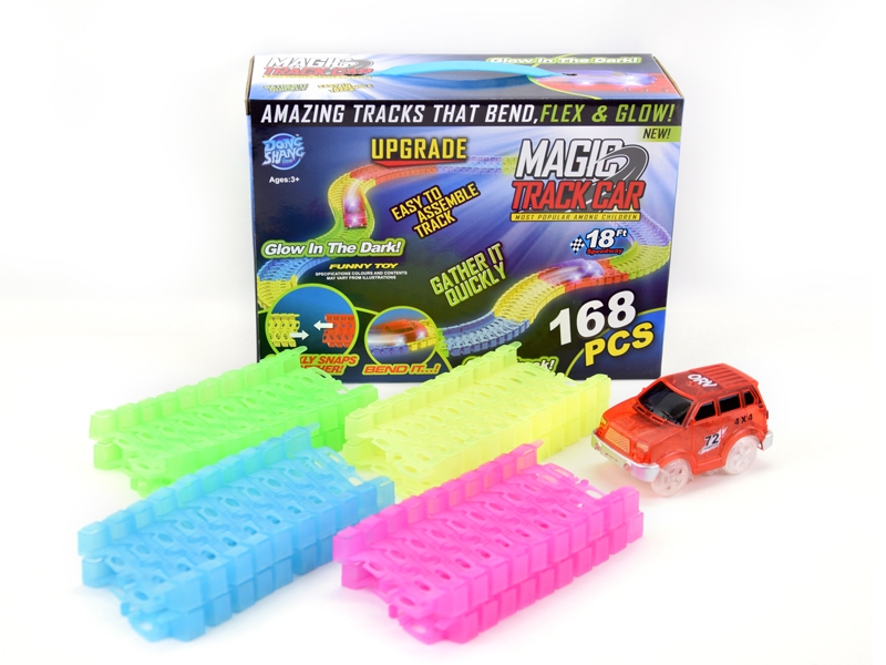 B/O NOCTILUCENCE RAIL CAR W/LIGHT,168PCS,BLUE/RED - HP1139616