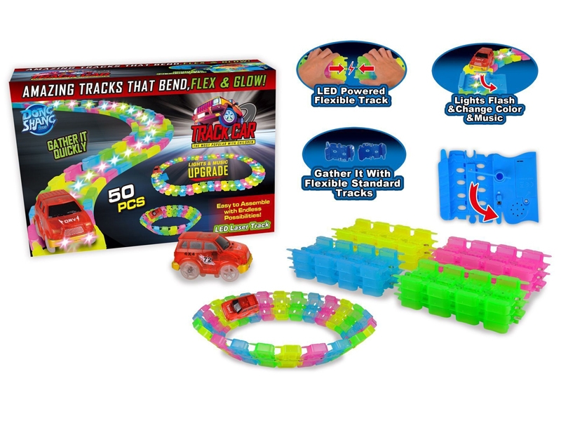 B/O RAIL CAR W/LIGHT & MUSIC,48PCS,BLUE/RED - HP1139634
