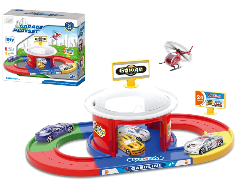 PARKING LOT W/FREE WAY DIE CAST CAR  & 1 PLANE - HP1139795
