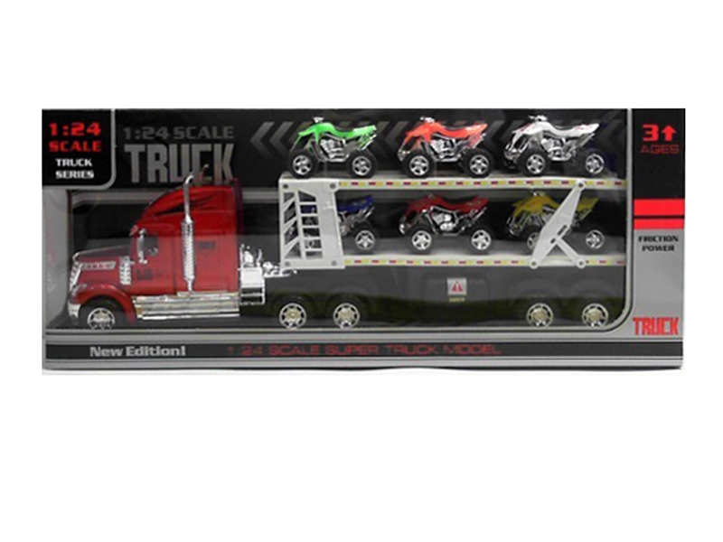 FRICTION TRUCK W/FREE WAY MOTORCYCLES 6PCS - HP1139851