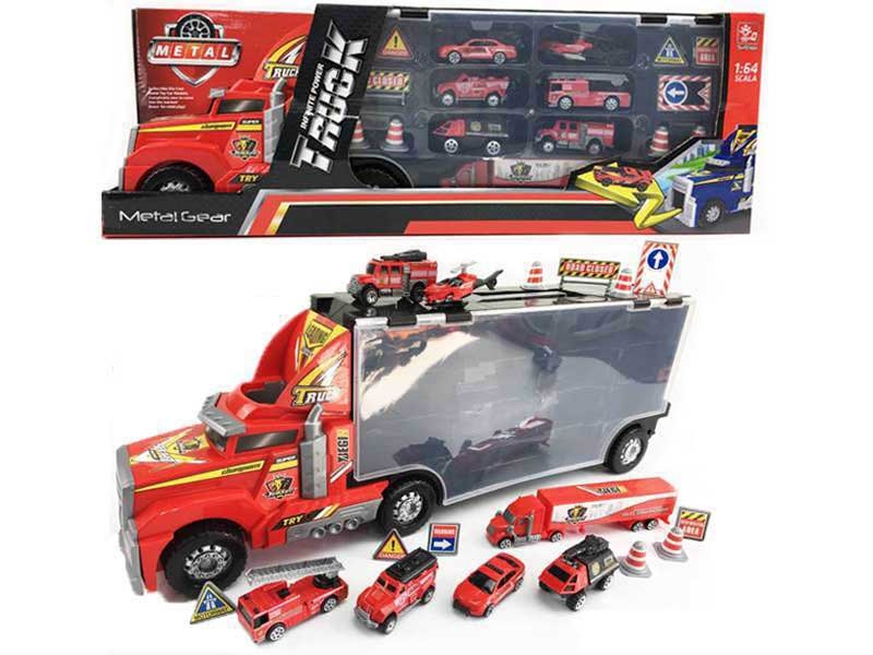 FREE WAY TRUCK W/FREE WAY DIE CAST FIRE FIGHTING TRUCK - HP1139983
