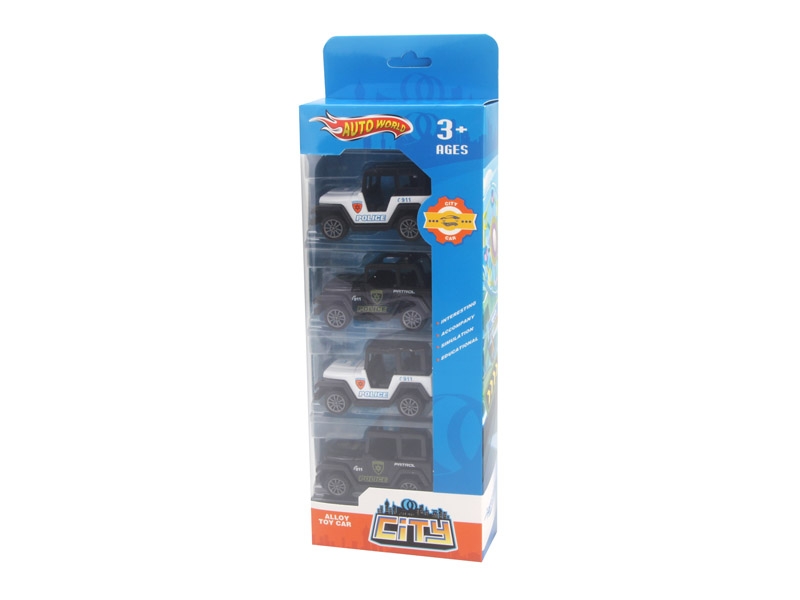 DIE CAST PULL BACK POLICE CAR,4PCS - HP1140262