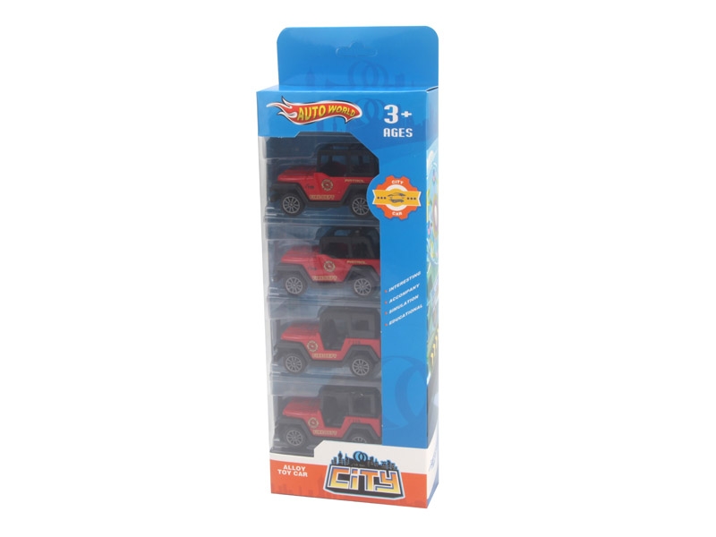 DIE CAST PULL BACK  FIRE FIGHTING TRUCK,4PCS - HP1140263
