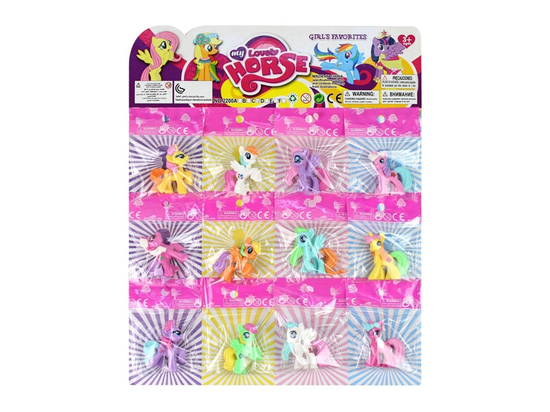 SMALL HORSE 12PCS/CARD  4 ASST. - HP1140601