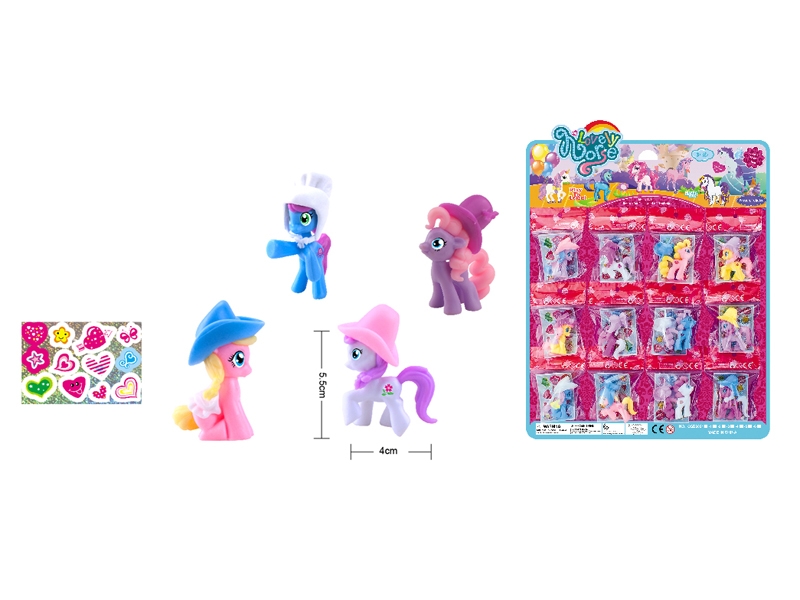 SMALL HORSE 12PCS/CARD  4 ASST. - HP1140614
