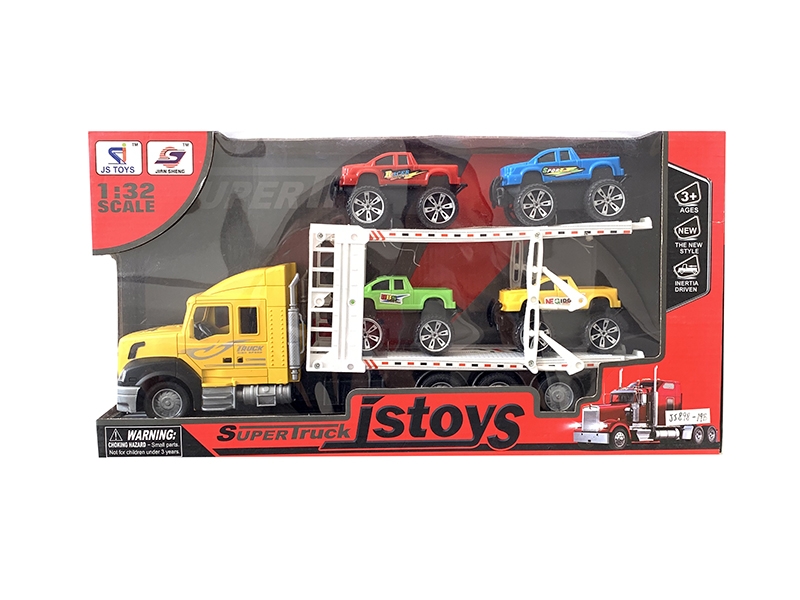 FRICTION CONTAINER TRUCK W/4 CAR - HP1140789