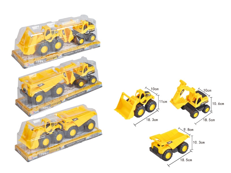 FREE WAY CONSTRUCTION CAR,2PCS/3ASST - HP1141025