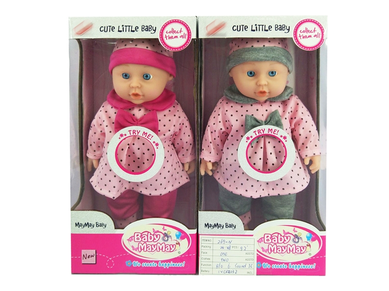 30CM CONTTON BODY DOLL W/6 SOUNDS IC INCLUDED 1*CR2032 - HP1141721