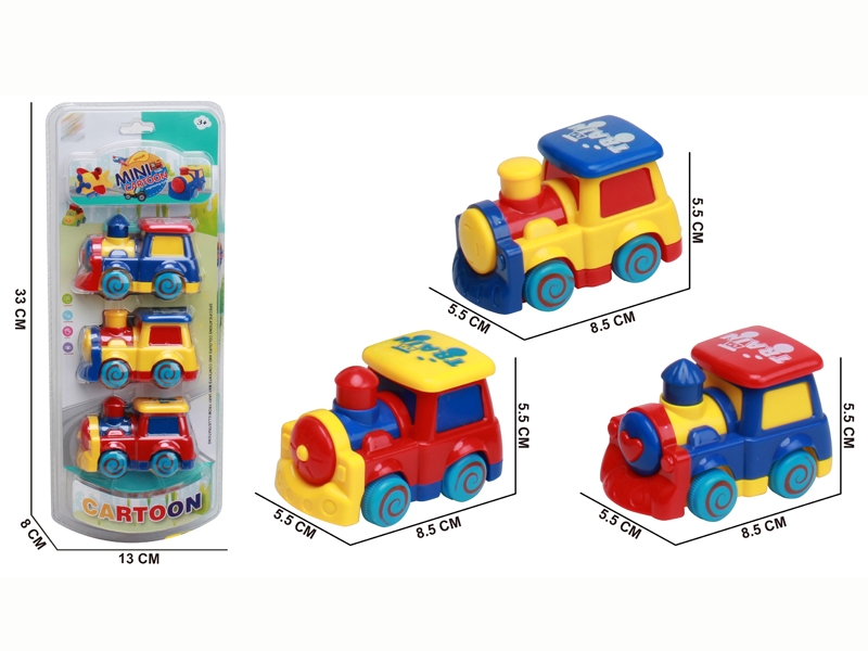 PULL BACK CARTOON TRAIN 3PCS - HP1142365