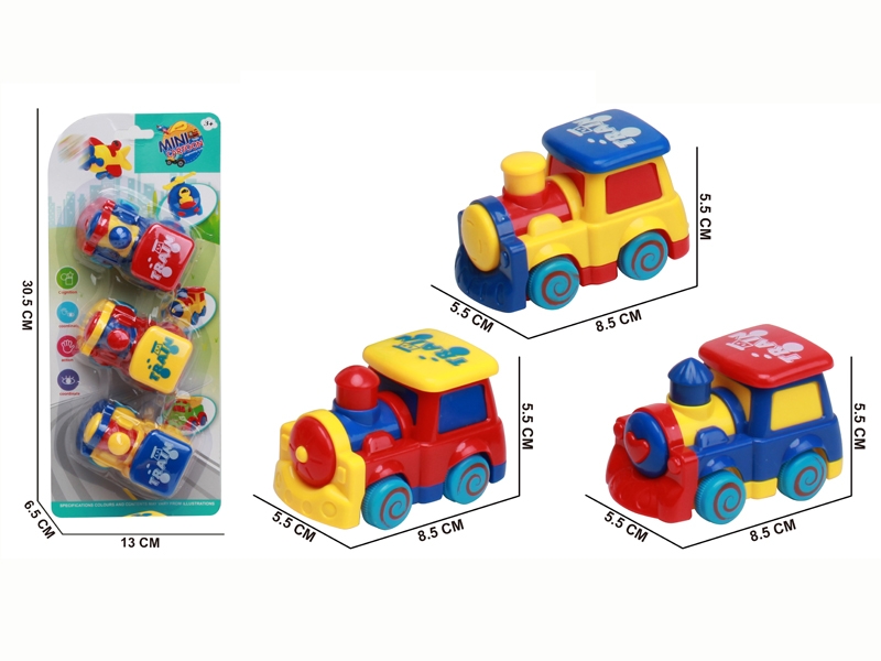 PULL BACK CARTOON TRAIN 3PCS - HP1142366