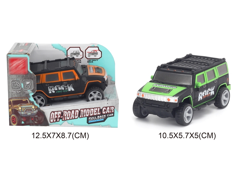 1:43 PULL BACK CAR,GREEN/ORANGE - HP1142783