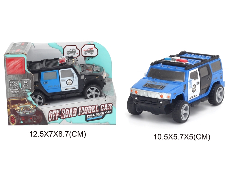 1:43 PULL BACK POLICE CAR,BLUE/BLACK - HP1142785