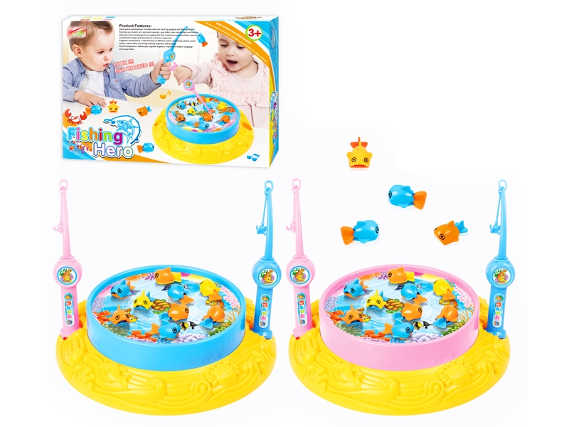 B/O FISHING GAME W/MUSIC，PINK/BLUE - HP1142989