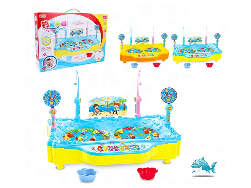 B/O FISHING GAME W/LIGHT & MUSIC & USB，BLUE/YELLOW - HP1142993