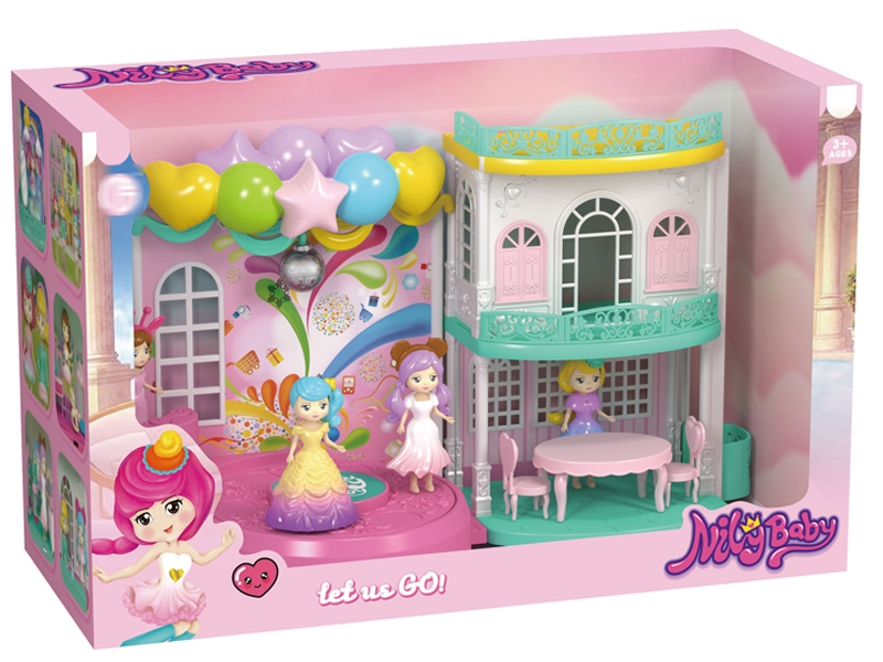 DOLL WITH HOUSE SENCE PLAY SET，DOLLS ARE RANDOMLY MATCHED - HP1143142