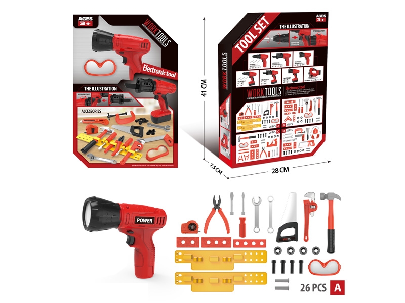 B/O TOOL SET W/LIGHT,27PCS - HP1144243