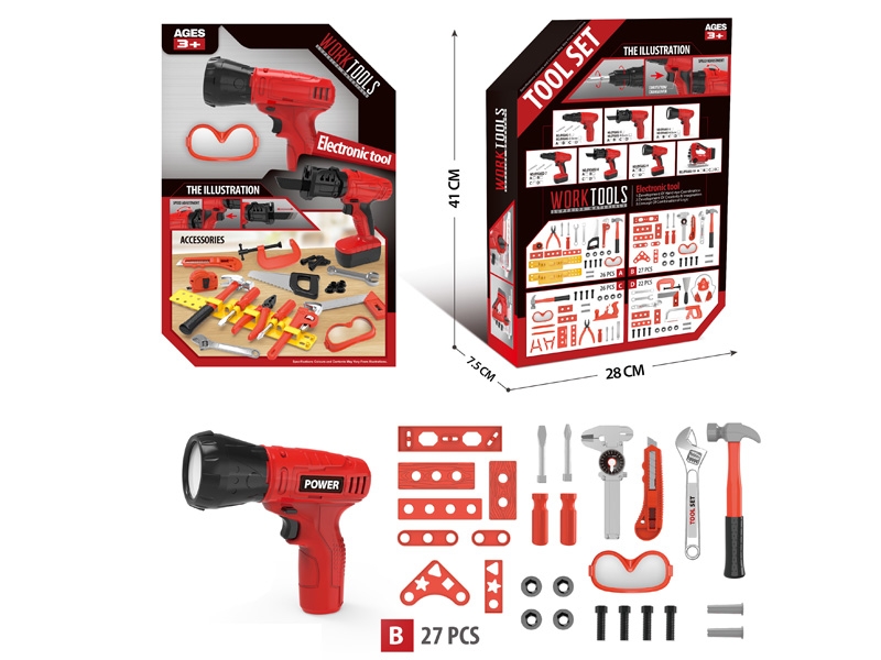 B/O TOOL SET W/LIGHT,28PCS - HP1144244