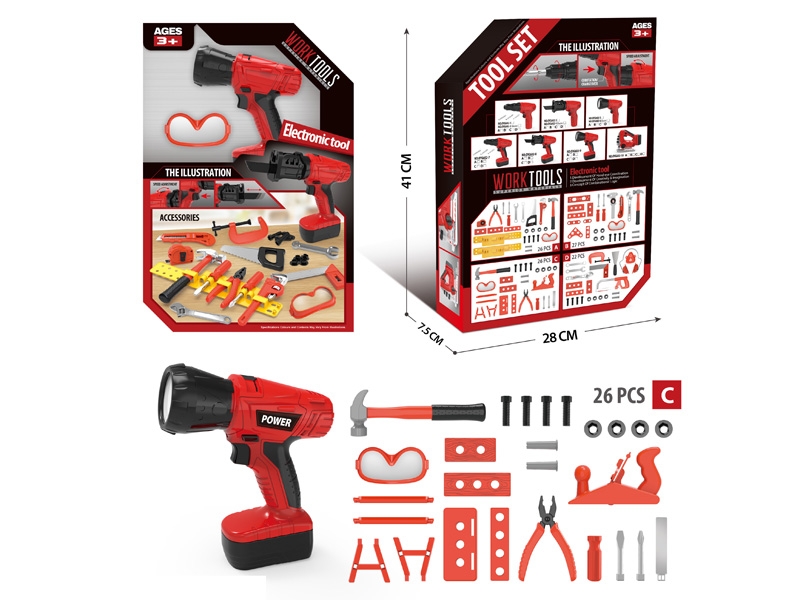 B/O TOOL SET W/LIGHT,27PCS - HP1144257