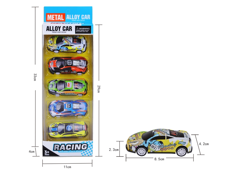 PULL BACK DIE CAST CAR 5PCS - HP1145807