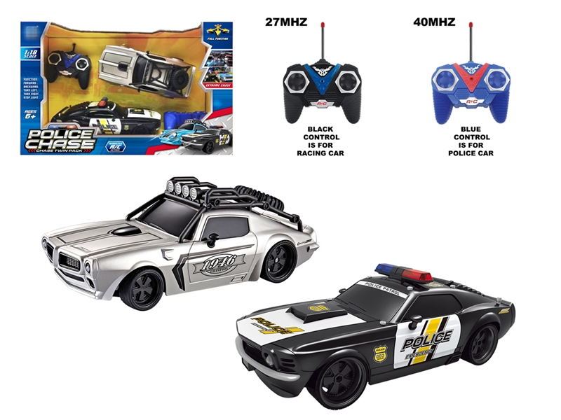 1:18四通警匪追逐遥控车带灯光（两只装） - HP1146365